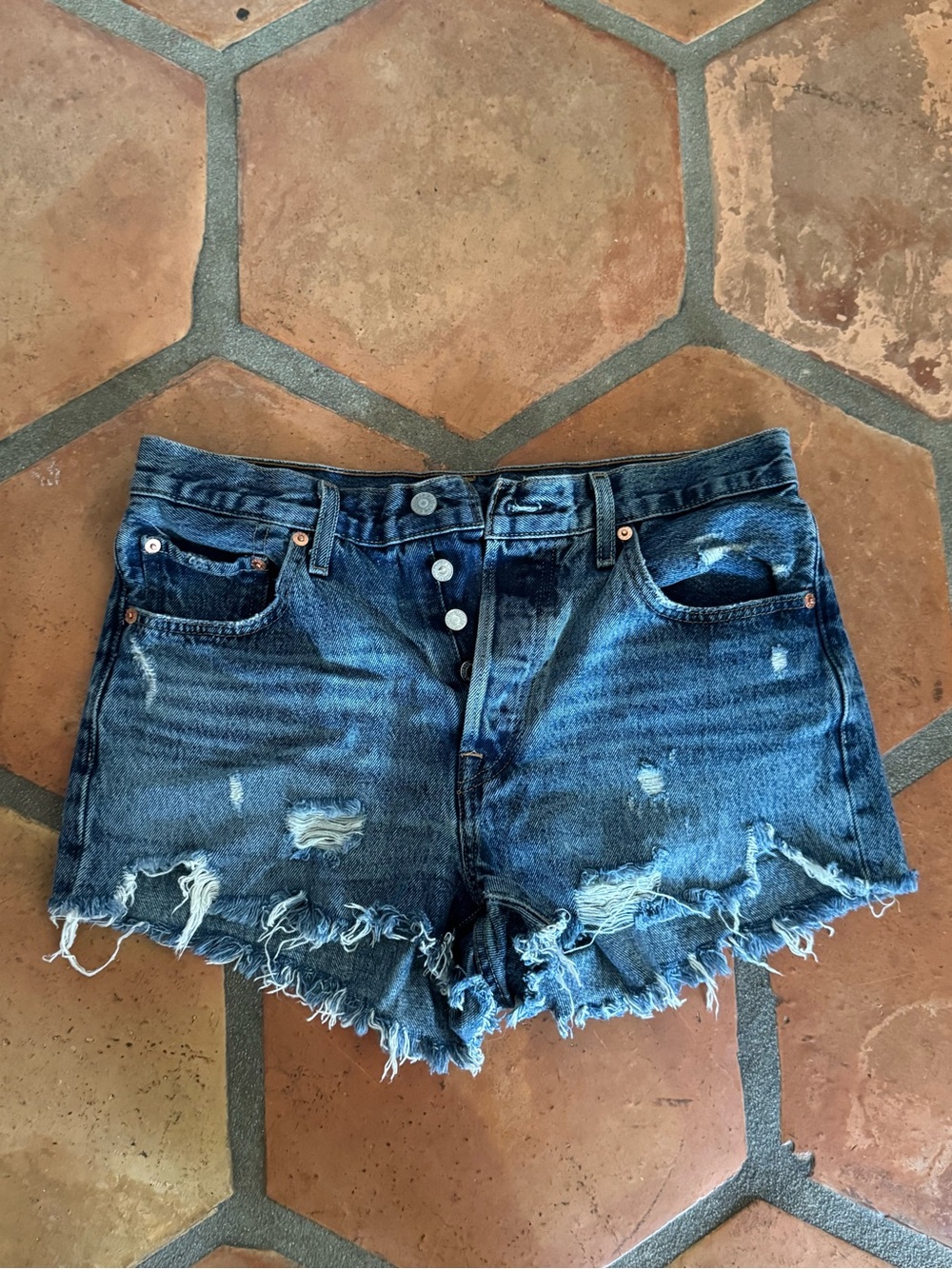 Levi's 501 Button-Fly Jean Shorts - Blue
